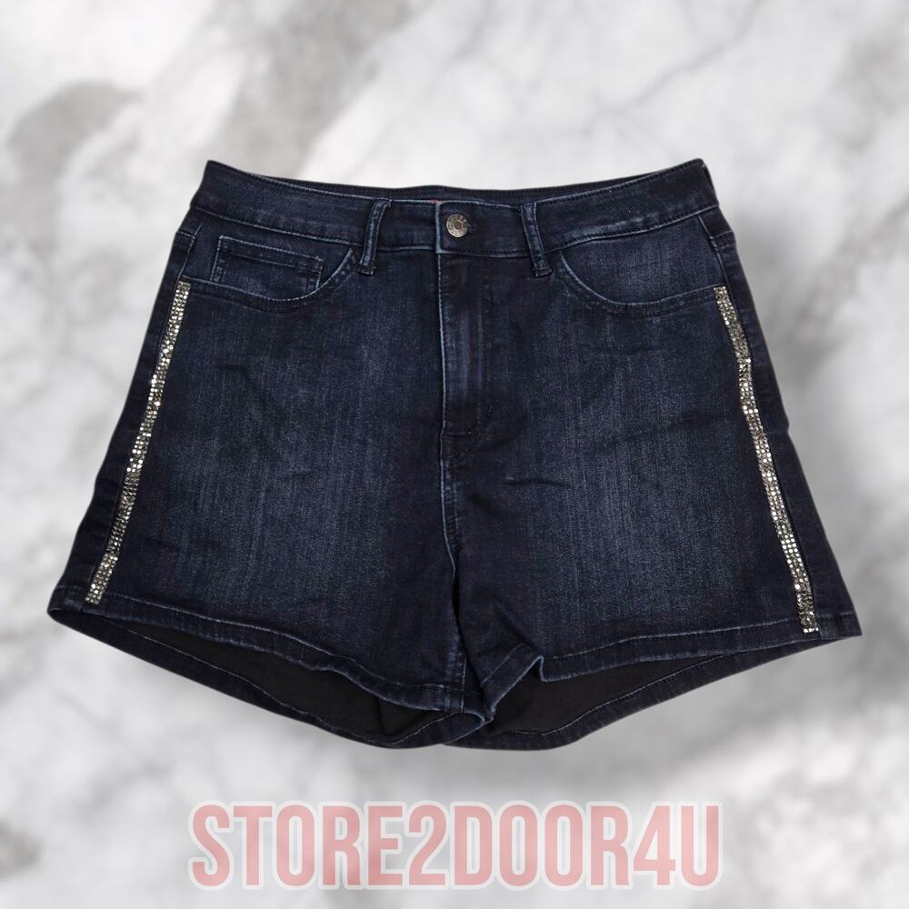 GUESS Factory Eco Piatta Rise Denim Shorts. Black Wash. Women’s Size 31